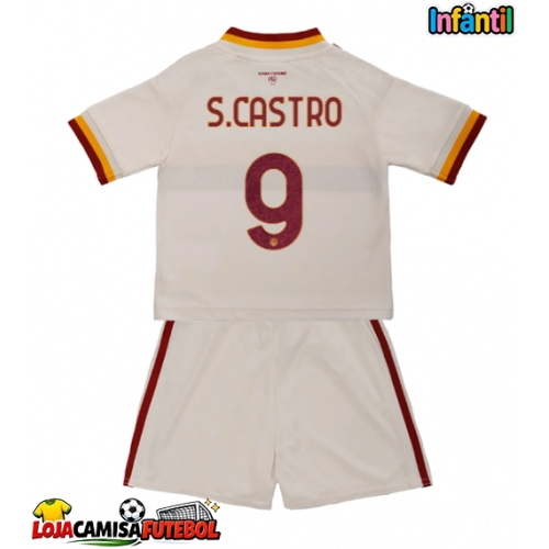 Camisa de Futebol AS Roma Santiago Castro #9 Equipamento Secundário Infantil 2026-27 Manga Curta (+ Calças curtas)